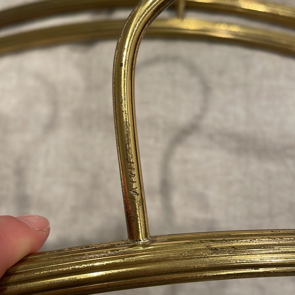 Vintage Brass ITALIAN Clothing Coat Hangers MCM Classic Heavy - Picture 5 of 10